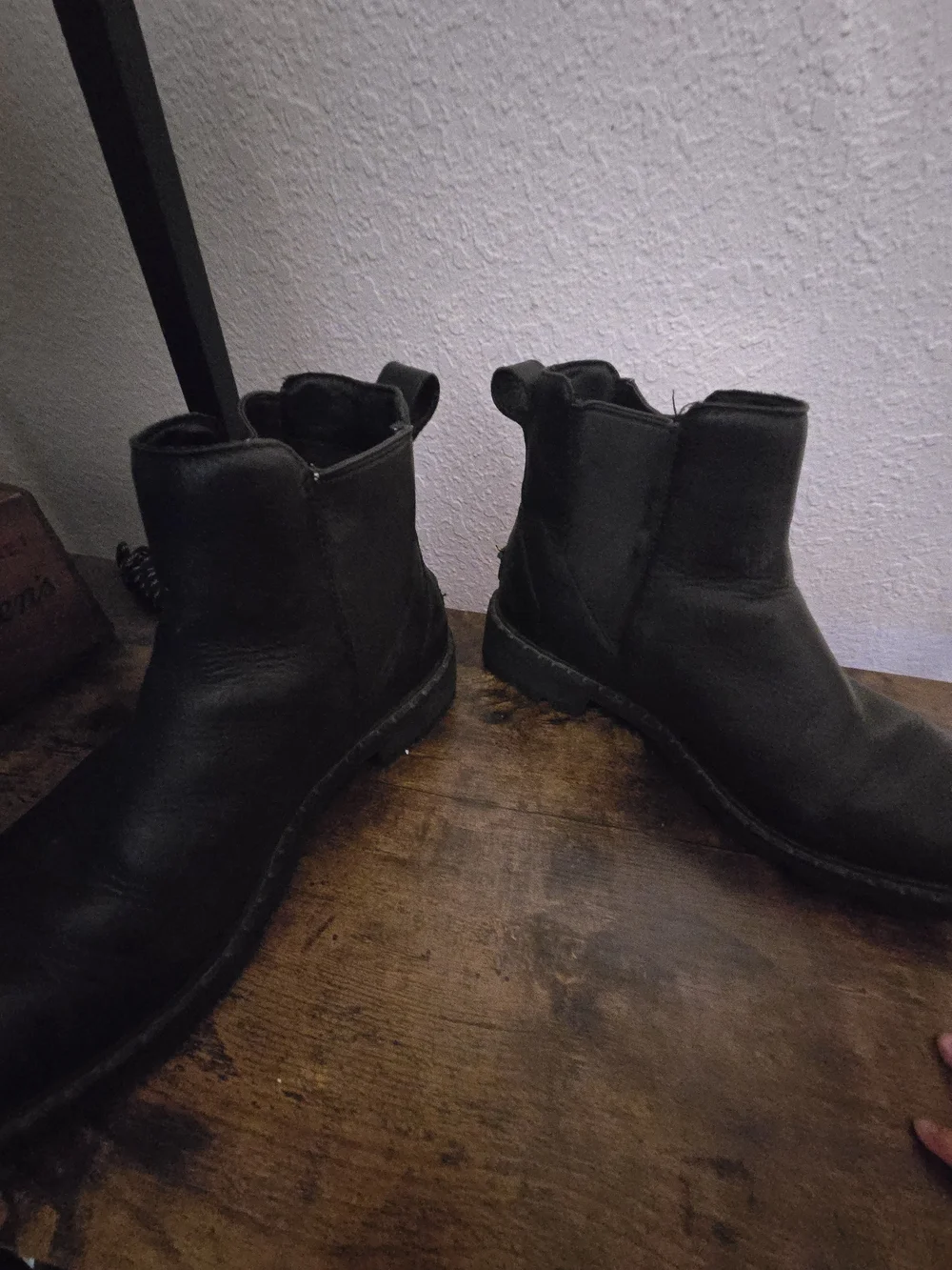 Sorel Black Leather Ankle Chelsea Booties